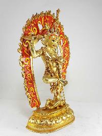 Statue Of Vajravarahi - Dorje Phagmo Yogini [full Fire Gold Plated] With [painted Face]