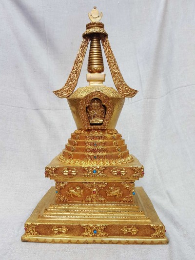 Namgyalma Stupa [full Fire Gold Plated] Deep Carving, [big Statue]