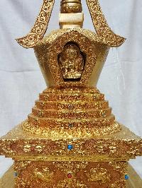 Namgyalma Stupa [full Fire Gold Plated] Deep Carving, [big Statue]