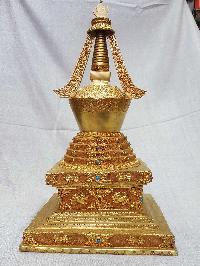 Namgyalma Stupa [full Fire Gold Plated] Deep Carving, [big Statue]