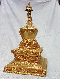Namgyalma Stupa [full Fire Gold Plated] Deep Carving, [big Statue]