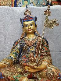 Statue Of Padmasambhava, [traditional Color Finishing], [big Statue]