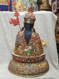 Statue Of Padmasambhava, [traditional Color Finishing], [big Statue]