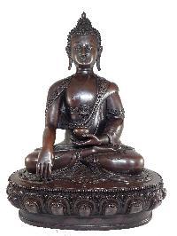 Statue Set Of Shakyamuni Buddha, Amitabha Buddha And Medicine Buddha In Chocolate Finishing