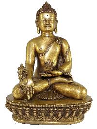 Statue Set Of Shakyamuni Buddha, Amitabha Buddha And Medicine Buddha In Bronze Finishing