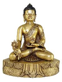 Statue Set Of Shakyamuni Buddha, Amitabha Buddha And Medicine Buddha In Bronze Finishing