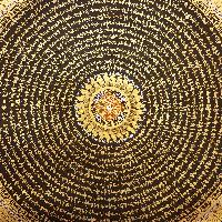 Tibetan Mantra Mandala Thangka Painting With Gold And Silver Color [variation 2]