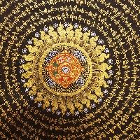 Tibetan Mantra Mandala Thangka Painting With Gold And Silver Color [variation 2]