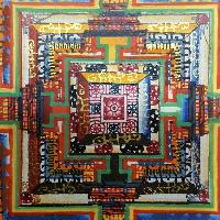Tibetan Kalachakra Mandala Thangka [color Variation 4]