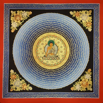 Tibetan Correct And Dedicated Mantra Mandala Thangka Painting Of Shakyamuni Buddha