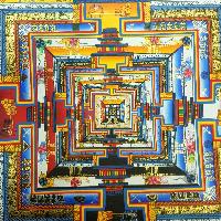 Real Gold Tibetan Kalachakra Mandala With Dragon Border, Hiigh Quality