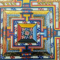 Real Gold Tibetan Kalachakra Mandala With Dragon Border, Hiigh Quality