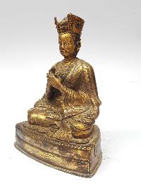 Statue Of Karmapa [full Fire Gold Plated] And [antique Finishing]