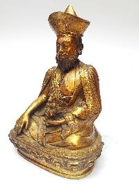 Statue Of The 4th Zhabdrung Rinpoche [full Fire Gold Plated], And [antique Finishing]