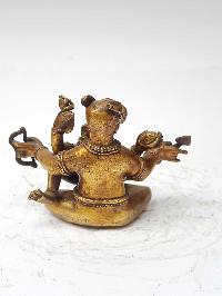 Statue Of Yamantaka - Heruka With Consort, [shakti], Yab-yum Detachable [full Fire Gold Plated], And [antique Finishing]
