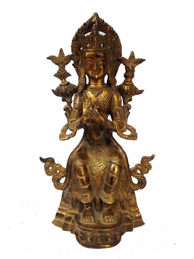 Statue Of Maitreya Buddha [full Fire Gold Plated], And [antique Finishing]