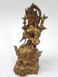 Statue Of Maitreya Buddha [full Fire Gold Plated], And [antique Finishing]