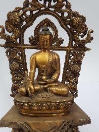 Statue Of Medicine Buddha [full Fire Gold Plated], And [antique Finishing]