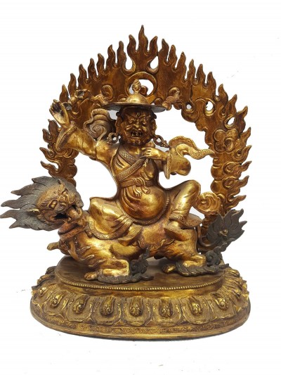 Statue Of Dorje Legpa [full Fire Gold Plated], And [antique Finishing]