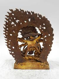 Statue Of Black Mahakala [full Fire Gold Plated], And [antique Finishing]