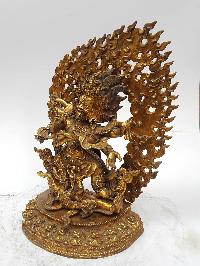 Statue Of Black Mahakala [full Fire Gold Plated], And [antique Finishing]