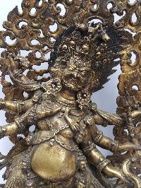 Statue Of Secret Accomplishment Hayagriva - Heruka, [full Fire Gold Plated], And [[antique Finishing]]