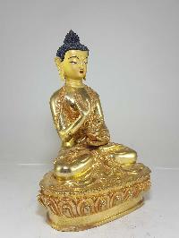 Statue Of Amoghasiddhi Buddha [full Fire Gold Plated], With [painted Face]