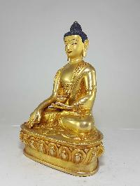 Statue Of Shakyamuni Buddha [full Fire Gold Plated], With [painted Face]