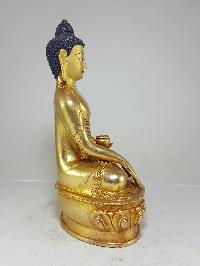 Statue Of Shakyamuni Buddha [full Fire Gold Plated], With [painted Face]