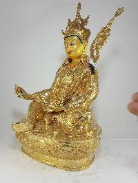 Statue Of Padmasambhava [full Fire Gold Plated] And [painted Face]