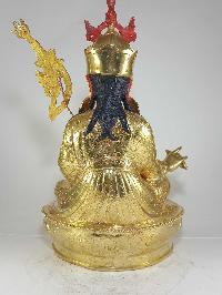 Statue Of Padmasambhava [full Fire Gold Plated] And [painted Face]