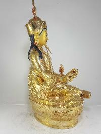 Statue Of Padmasambhava [full Fire Gold Plated] And [painted Face]