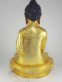Statue Of Shakyamuni Buddha [full Fire Gold Plated] And [painted Face]