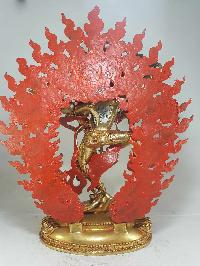 Copper Statue Of Kurukulla [full Fire Gold Plated], With [painted Face], Wangyi Lhamo, Red Tara
