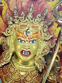 Copper Statue Of Vajravarahi - Dorje Phagmo Yogini Yogini [full Fire Gold Plated], With [painted Face]
