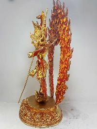 Copper Statue Of Vajravarahi - Dorje Phagmo Yogini Yogini [full Fire Gold Plated], With [painted Face]