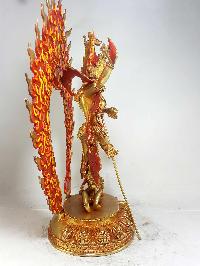 Copper Statue Of Vajravarahi - Dorje Phagmo Yogini Yogini [full Fire Gold Plated], With [painted Face]