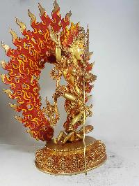 Copper Statue Of Vajravarahi - Dorje Phagmo Yogini Yogini [full Fire Gold Plated], With [painted Face]
