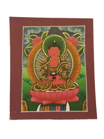 Tiny Thangka Of Amitabha Buddha