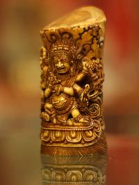 [real Bone Carved] Six Arms Black Mahakala Six Arms