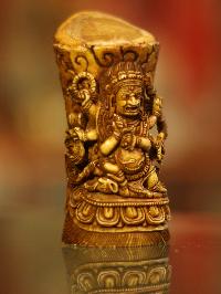 [real Bone Carved] Six Arms Black Mahakala Six Arms