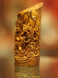 [real Bone Carved] Six Arms Black Mahakala Six Arms