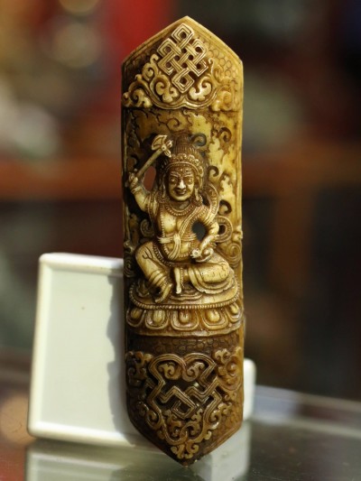[real Bone Carved], Sitting Mahakala Plate