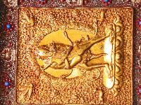 Chakrasamvara With Consort, [shakti], Yab-yum Wooden Wall Hanging With [siku Design]