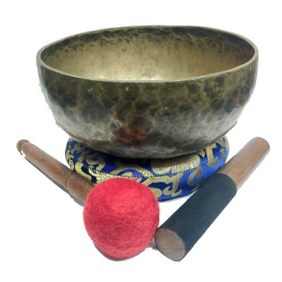 Antique Singingbowl, Hand Beaten Jambati, [select Accessories]