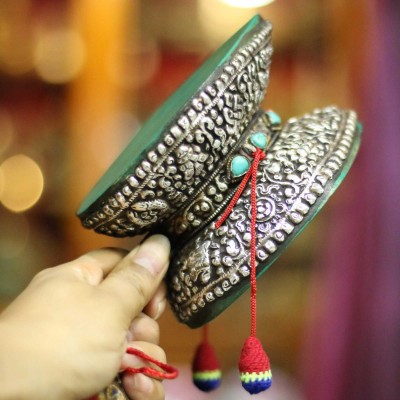 Tibetan Chod Damaru With Real Silver