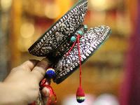 Tibetan Chod Damaru With Real Silver