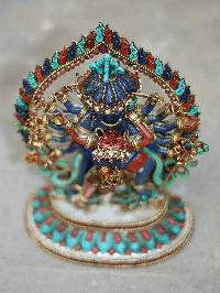 Exclusive Chakrasamvara - Heruka With Consort, [shakti], Yab-yum With Real [stone Setting], [metal Setting] And Gold Plating