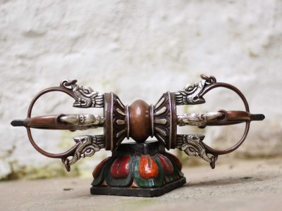 Dorje, Vajra, Silver Plated Oxidized