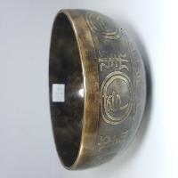 [stock No : 24] Handmade Beaten Therapy Bowl With Etching And Carving [a], [crown Chakra], [select Accessories]